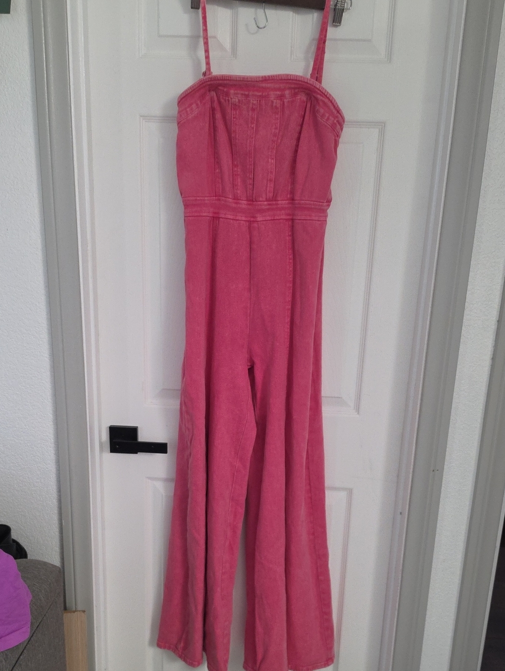 Vici Pink Strapless Wide-Leg Jumpsuit